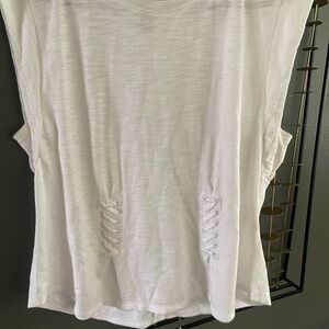 White Lace-Up Women's Top